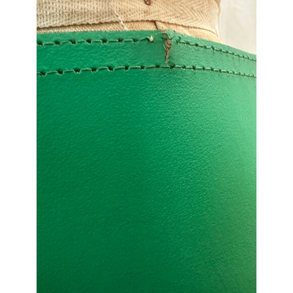 Vintage Wide Leather Hip Belt Statement 80s 90s green silver EDWARDS rare main image 6